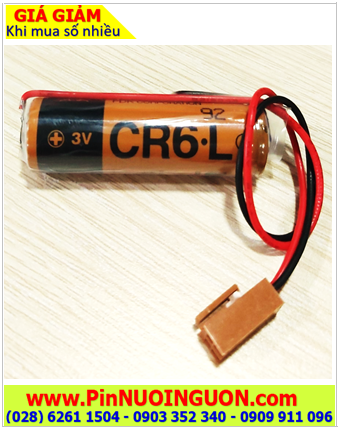 Pin FUJI CR6.L; Pin CR6.L (Zắc nối JAE-2P); Pin nuôi nguồn PLC FUJI CR6.L AA 2300mAh chính hãng, Xuất xứ Nhật 